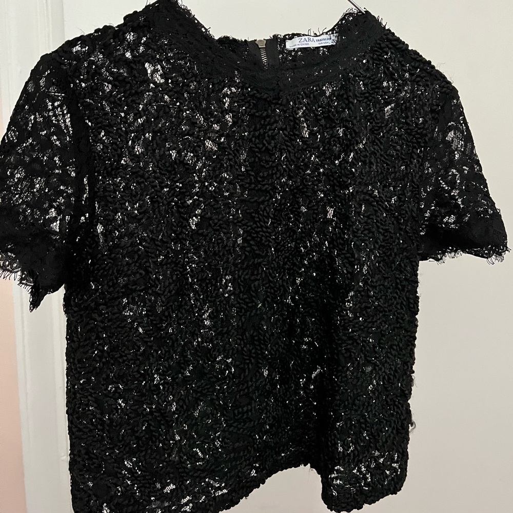 Zara Cropped Lace Top